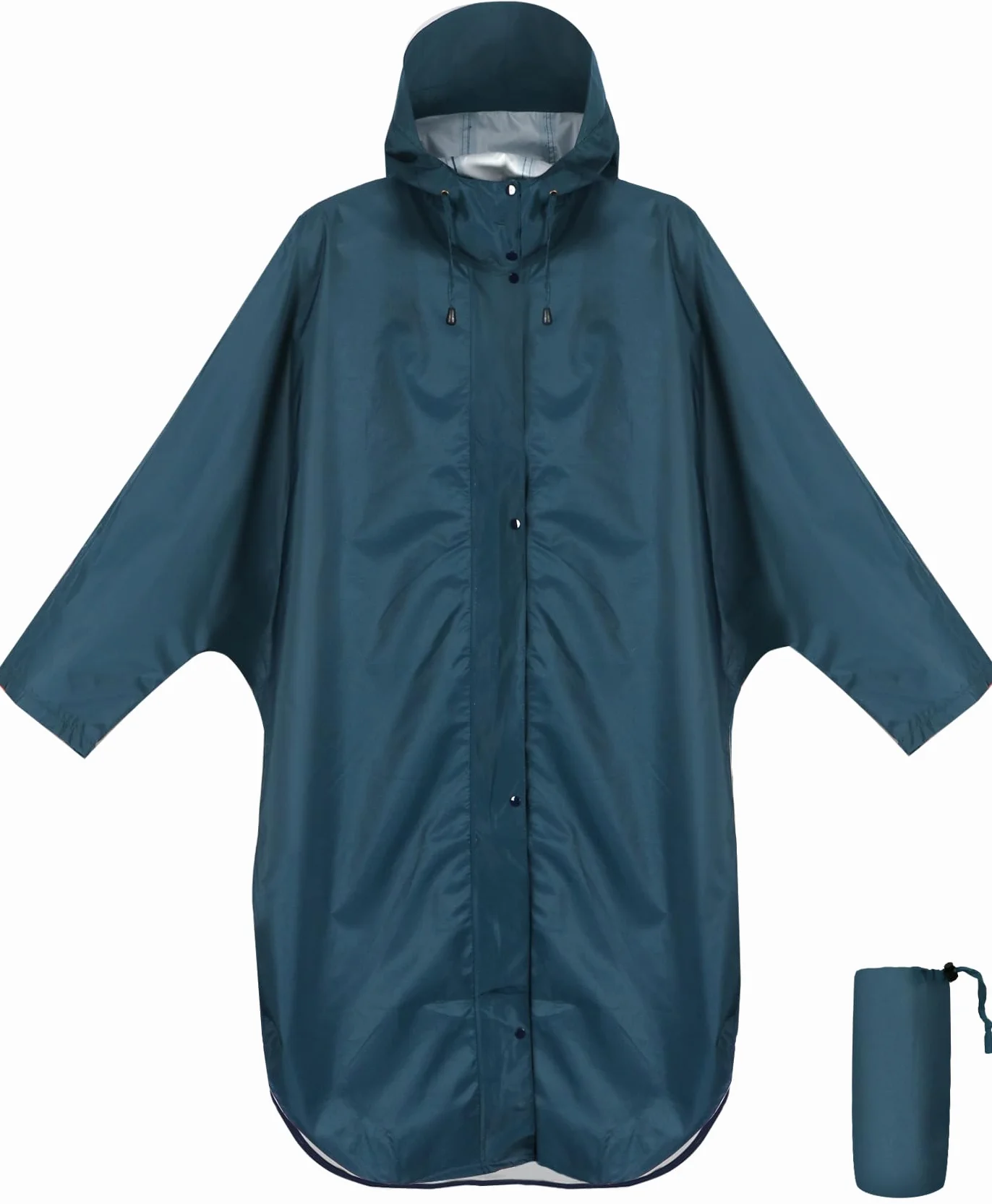 ANYOO Impermeabile Poncho Antipioggia con Cappuccio e Maniche, Giacca Antipioggia Leggera e Antivento per Donne e Uomini