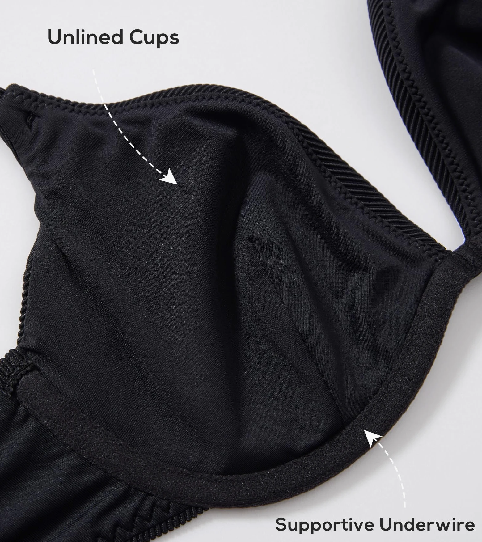DOBREVA Top Bikini Donna Costume Reggiseno con Ferretto Scollo Profondo V Senza Imbottitura