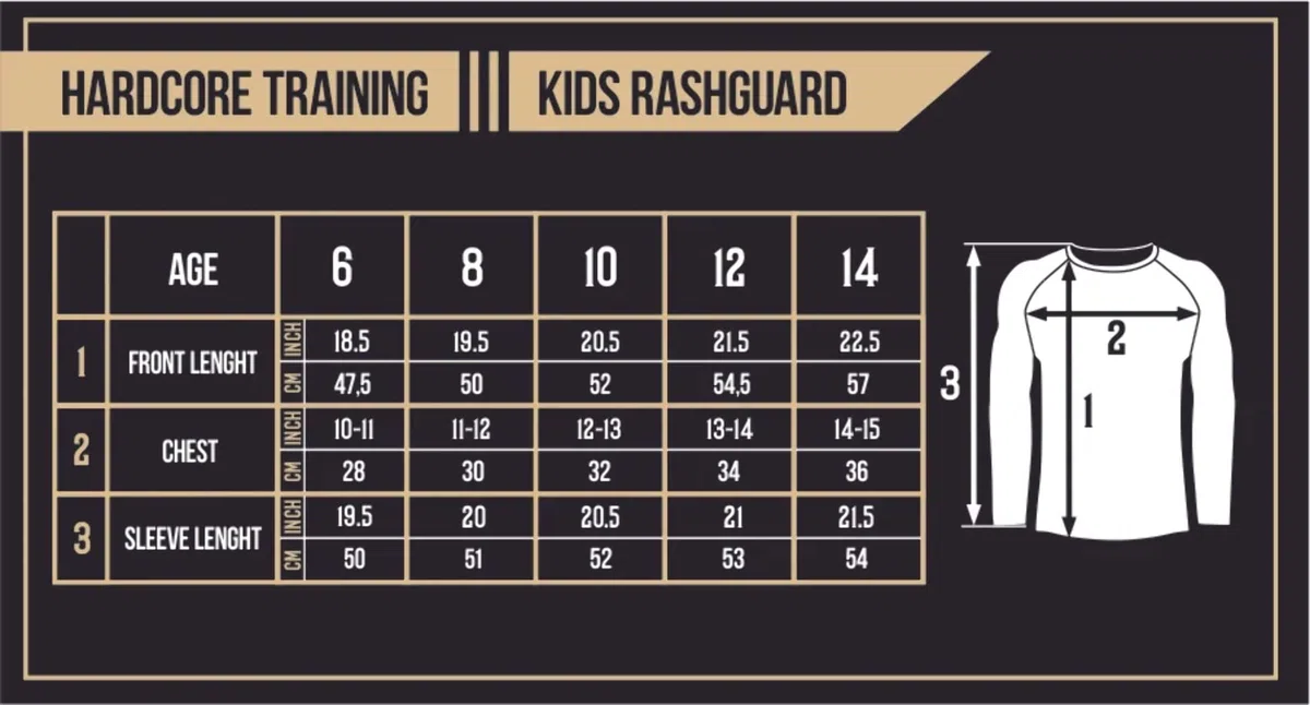 Hardcore Training Kids Rash Guard Camicia a Compressione Bambini Unisex BJJ Boxeo Palestra Fitness No Gi Abbigliamento Sportivo