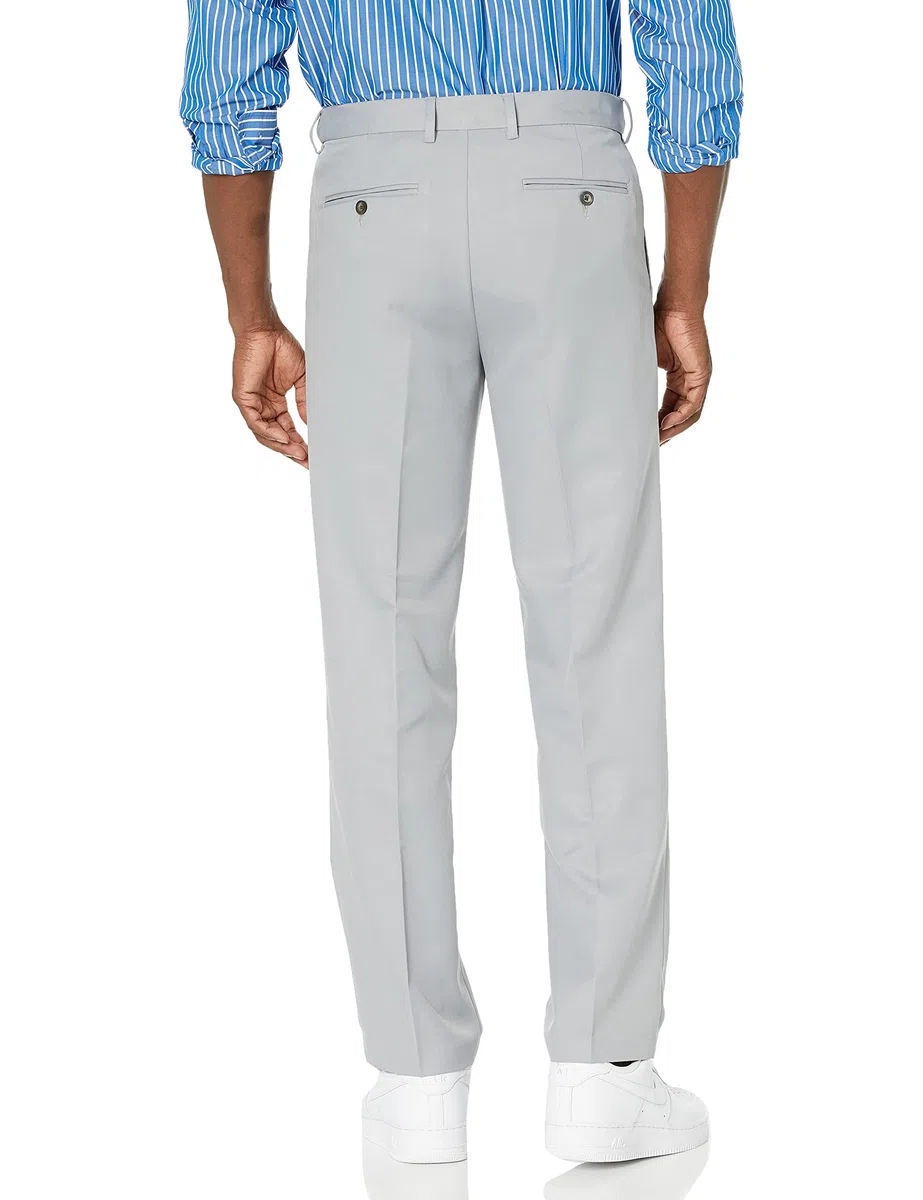 Amazon Essentials Pantaloni da Abito con Pinces con Vita Espandibile in Vita e Vestibilità Classica Uomo
