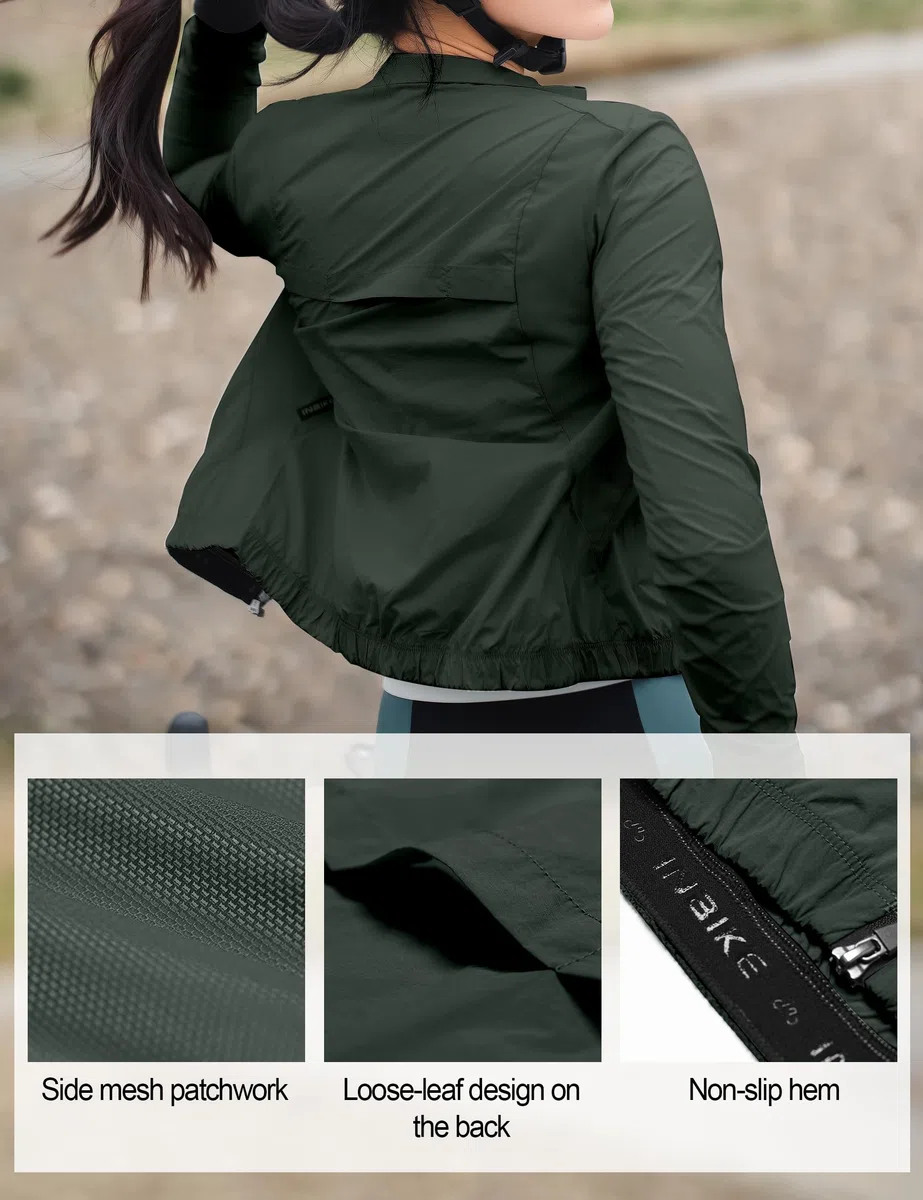 INBIKE Giacca Antivento Ciclismo Donna Giacca Sportivo Traspirante Leggero Anti-UV 50+ Giacca Corsa da Donna per Bici Running Corsa Trekking e Vita Quotidiana