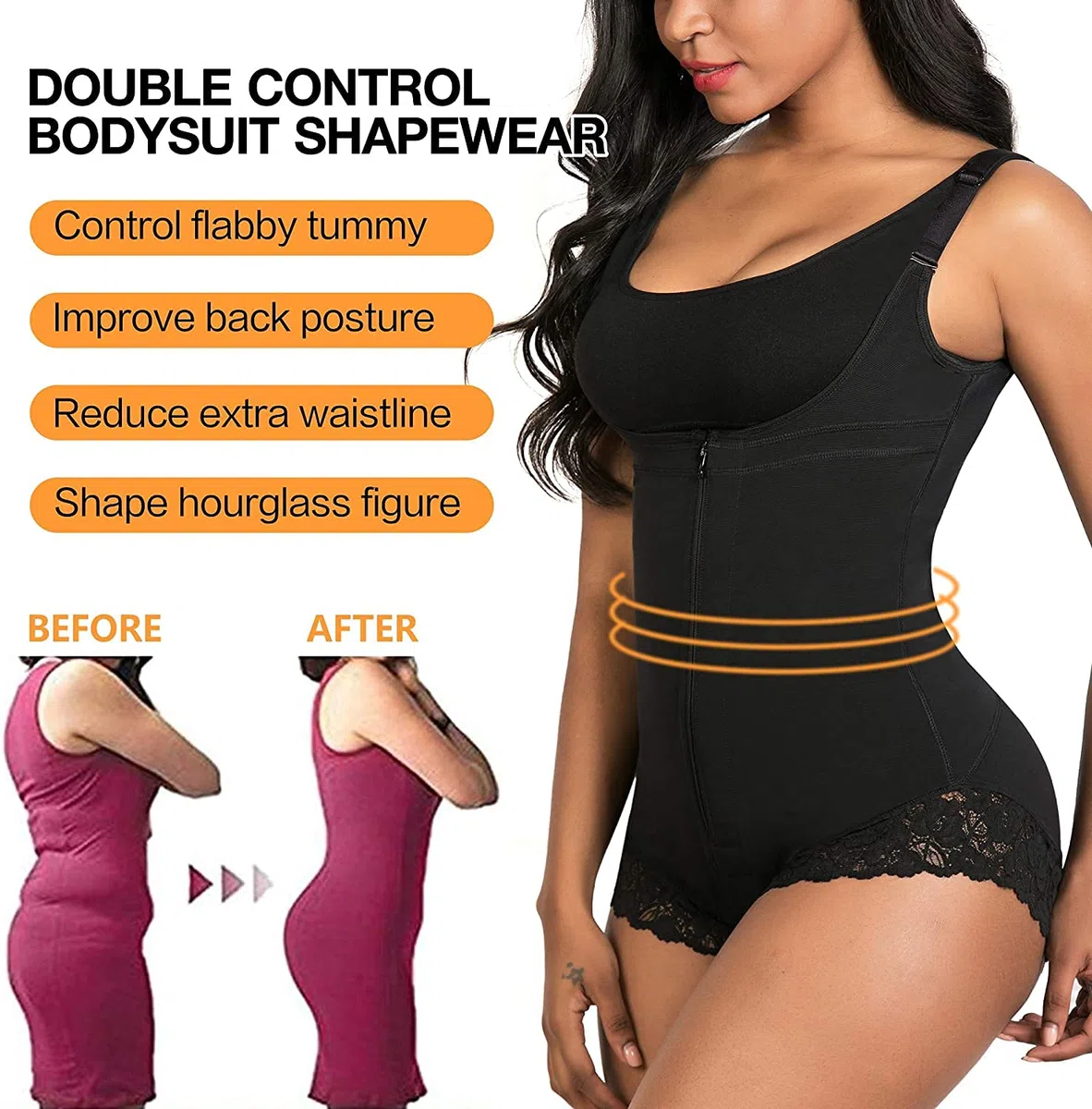 SHAPERX Donna Fajas Reductoras Colombianas Body Shaper Contenitivo Modellante Shapewear Intimo Snellente Bodysuit