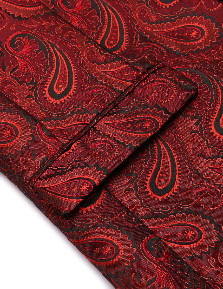 COOFANDY Giacca da uomo Casual Blazer Paisley Retro Jacquard Suit Stampa Floreale Smoking Un Pulsante Cappotti Eleganti Giacca da Cena Chic