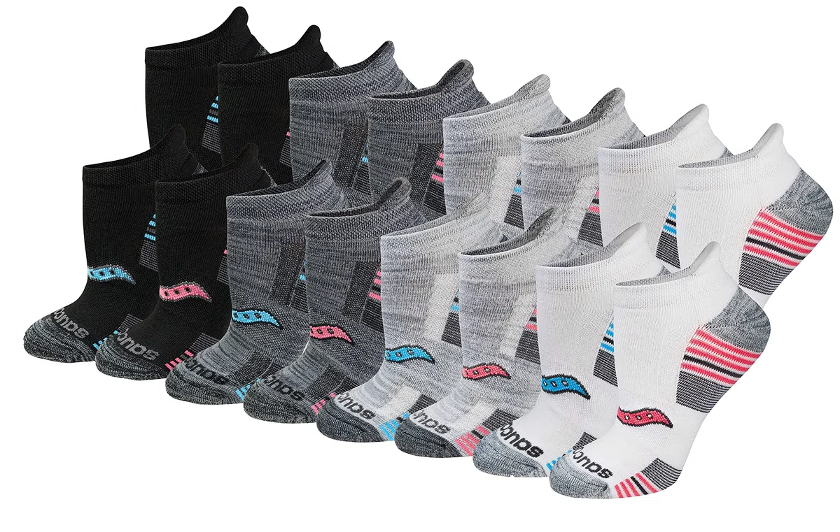 Saucony Multi-Pack Performance Heel Tab Athletic Socks Calzini (Pacco da 16) Donna