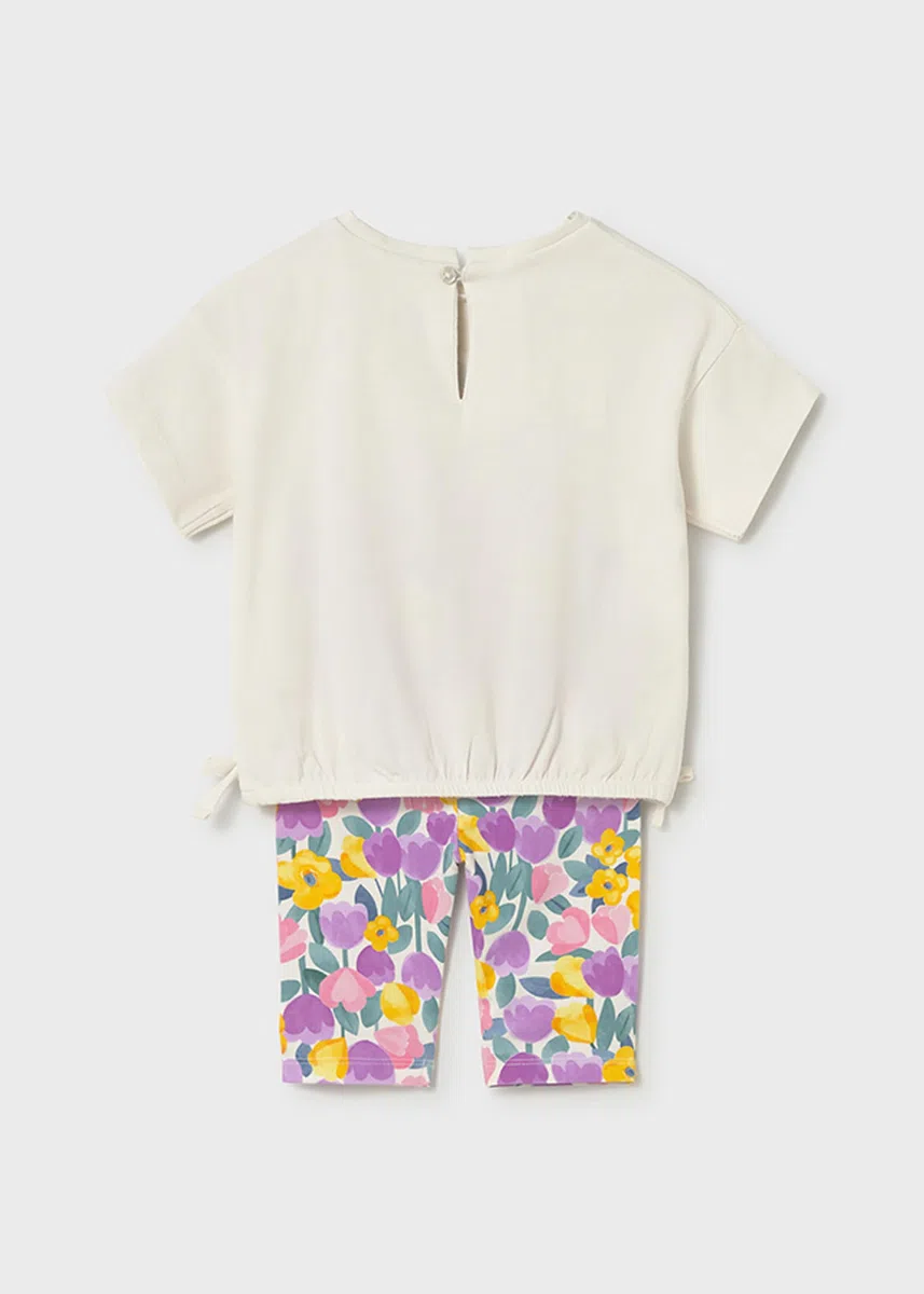 Mayoral Comp.Leggings Stampato per Bimba Lilac