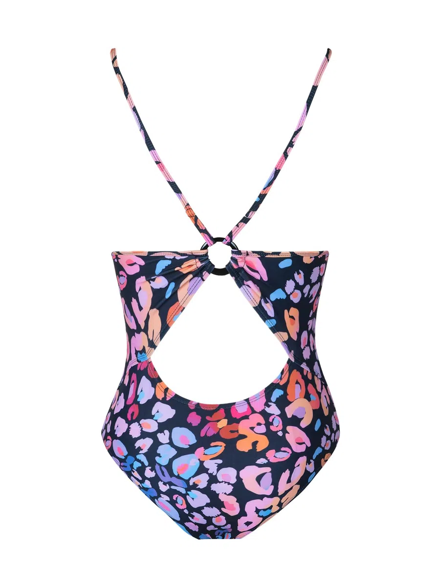 CUPSHE - Costume da bagno da donna con scollo a V, drappeggio sull’addome a effetto snellente, profonda scollatura con aperture sul retro, costume intero, moda mare