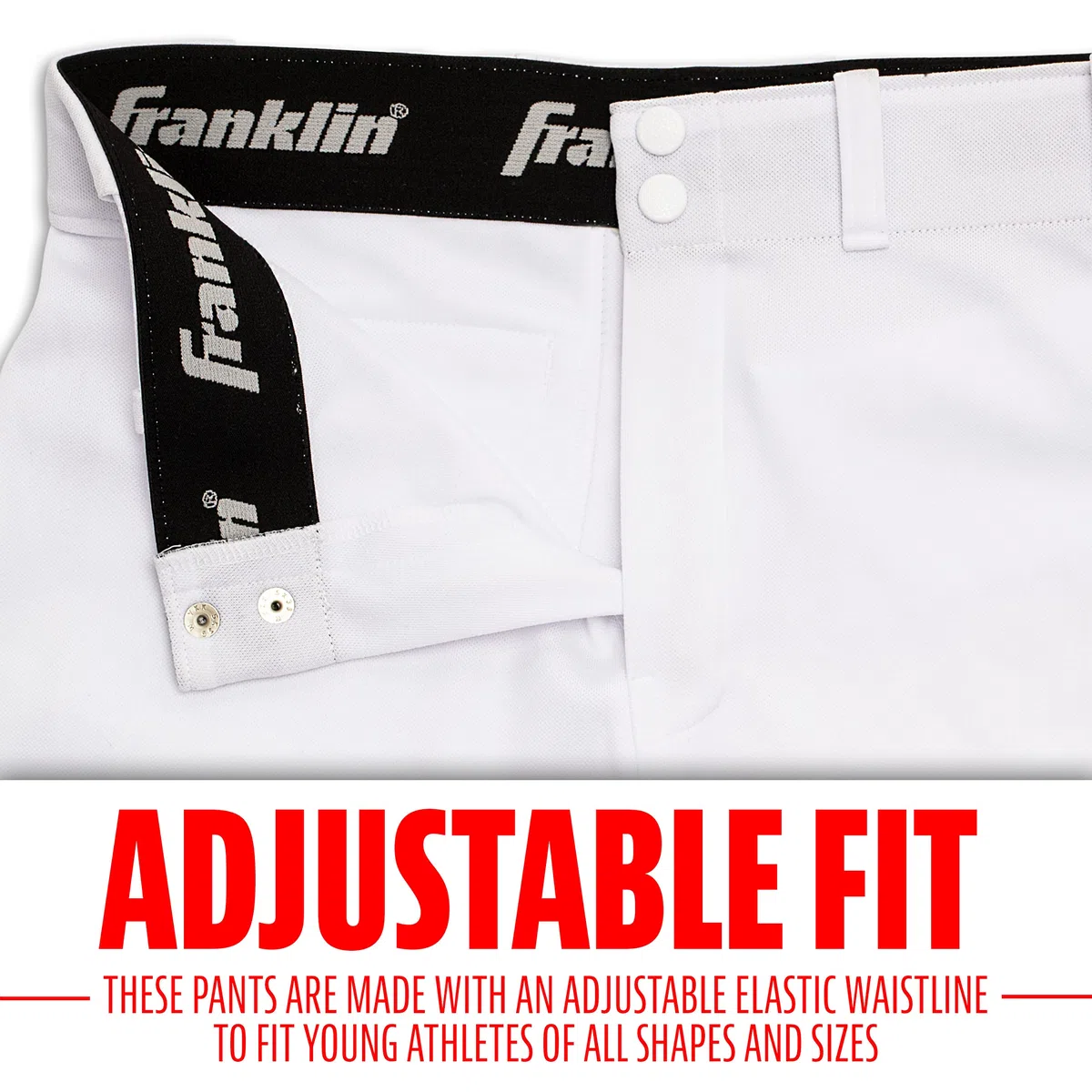 Franklin Sports Pantaloni da Baseball + Softball, Altezza al Ginocchio, per Bambini, con Passante per Cintura