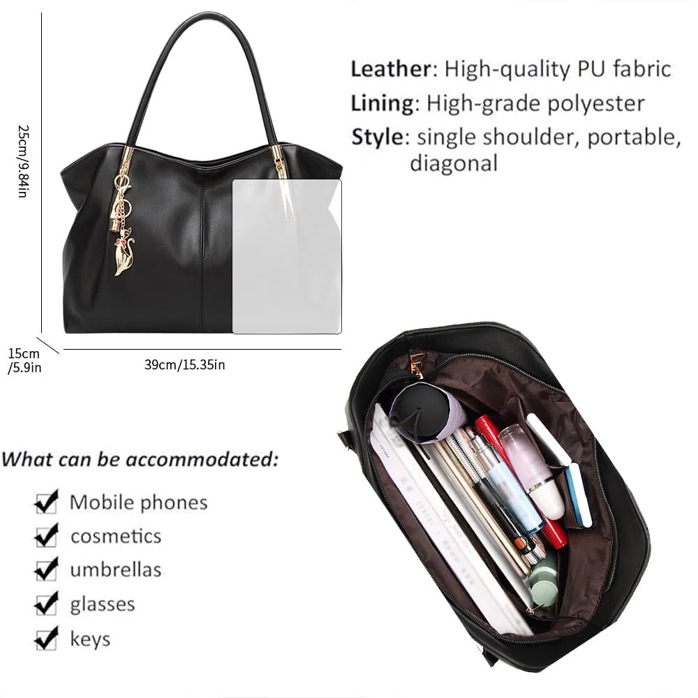 Pahajim Borsa Tote Donna Grande Borse a Spalla Pu Pelle Borse a Mano Elegante Impermeabile per Shopping, Lavoro, Viaggi, Università