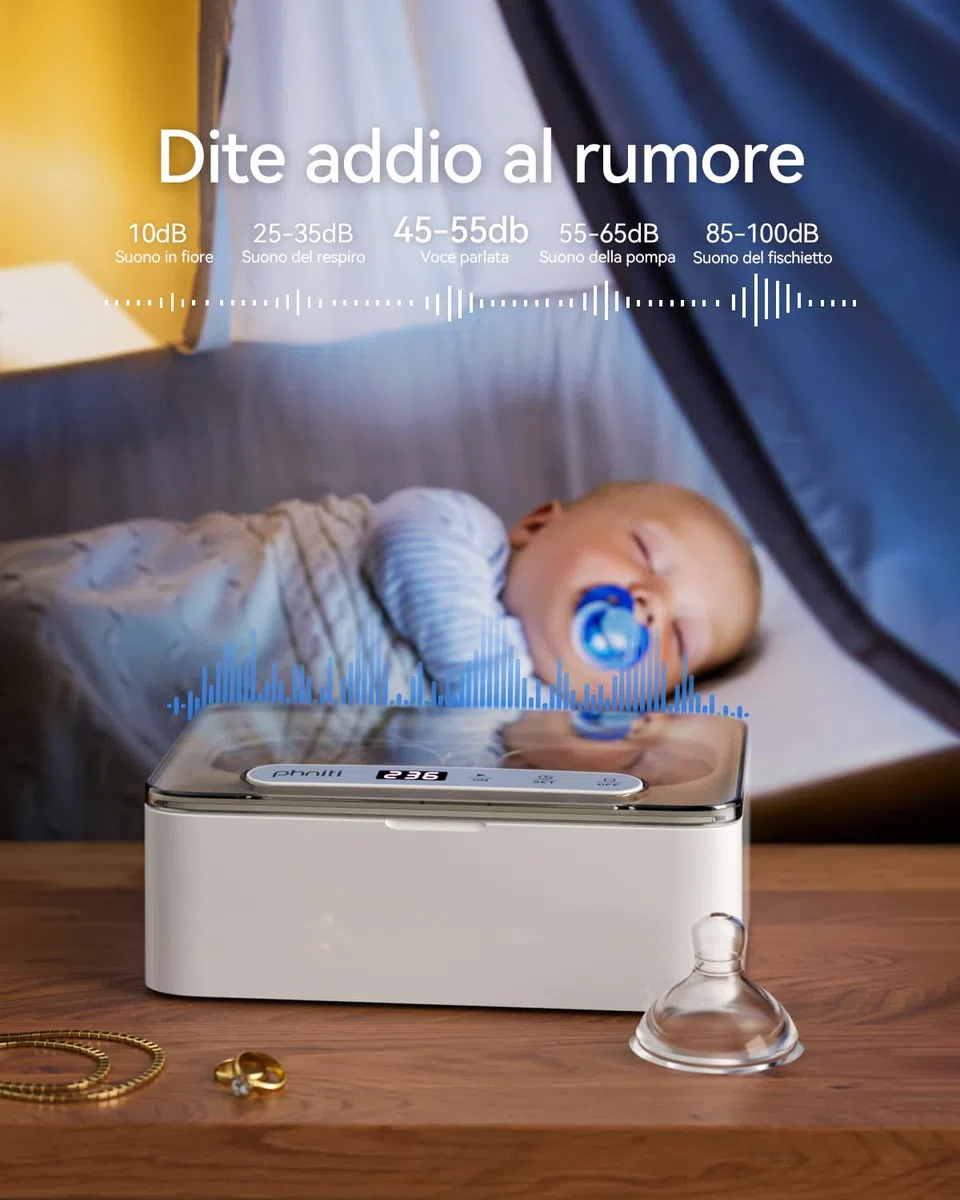 Phniti Pulitore Ultrasuoni, Pulitore Ultrasuoni Apparecchio Denti a 47KHz, Pulitore a Ultrasuoni da 330 ml Ultrasonic Cleaner, Portatile ad Pulitore Ultrasuoni Gioielli per Protesi, Occhiali, Orologi