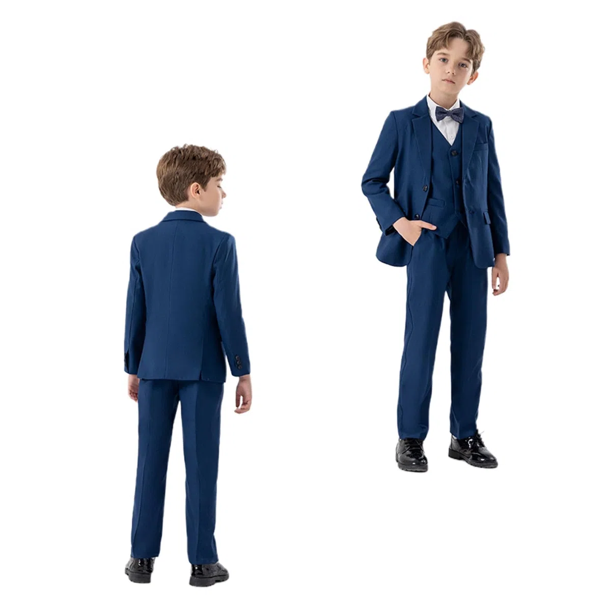 Generico Completo Elegante per Bambino Bimbo Neonato Maschio,Smoking per Matrimonio Cerimonia,Completo da Ragazzo 4 Pezzi per Bambini, Abbigliamento per Festa di Nozze,Completo Bambino Elegante