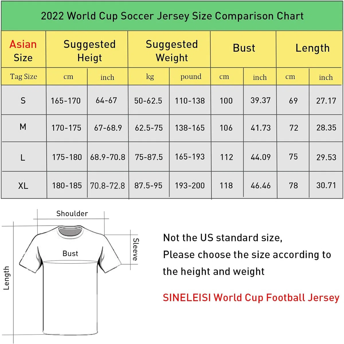Maglia da calcio per tifosi della Coppa del Mondo 2026 - Argentina, Brasile, Messico e USA, Messico, L