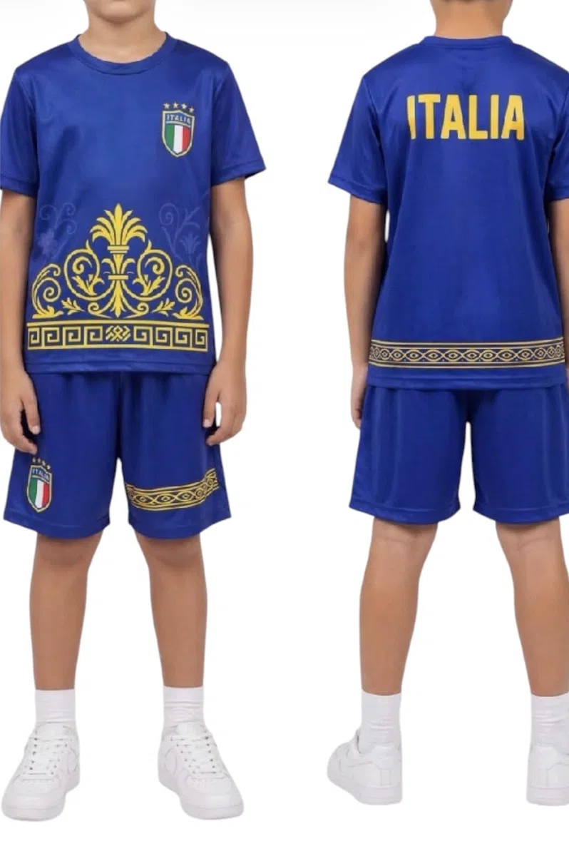 Completo sportivo con maglietta e pantaloncini (4-14 anni) da calcio, attrezzatura estiva per allenamento e scuola