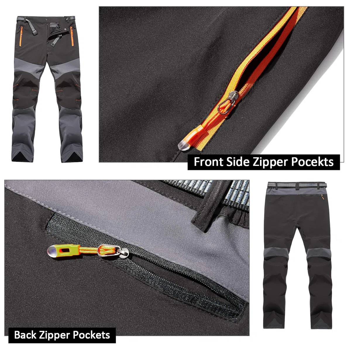Pantaloni da Trekking Comodi da Uomo Pantaloni Caldi Antivento Pantaloni Casual da Arrampicata Inverno/Autunno/Primavera/Estate