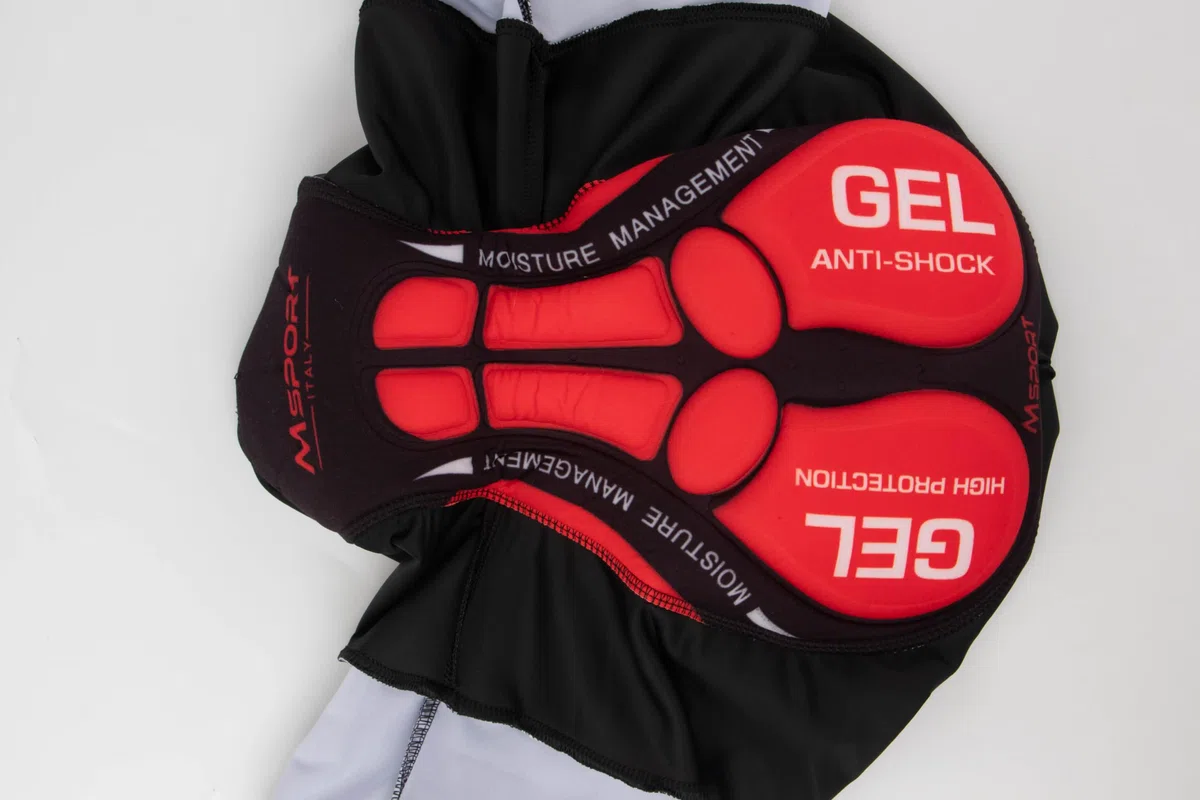Msport Set Completo Abbigliamento Ciclismo – Maglia + Salopette con Pantaloncini Imbottiti in Gel 5D Antishock
