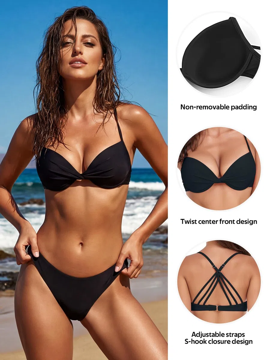 RELLECIGA Push-up Parte Superiore del Bikini Donna