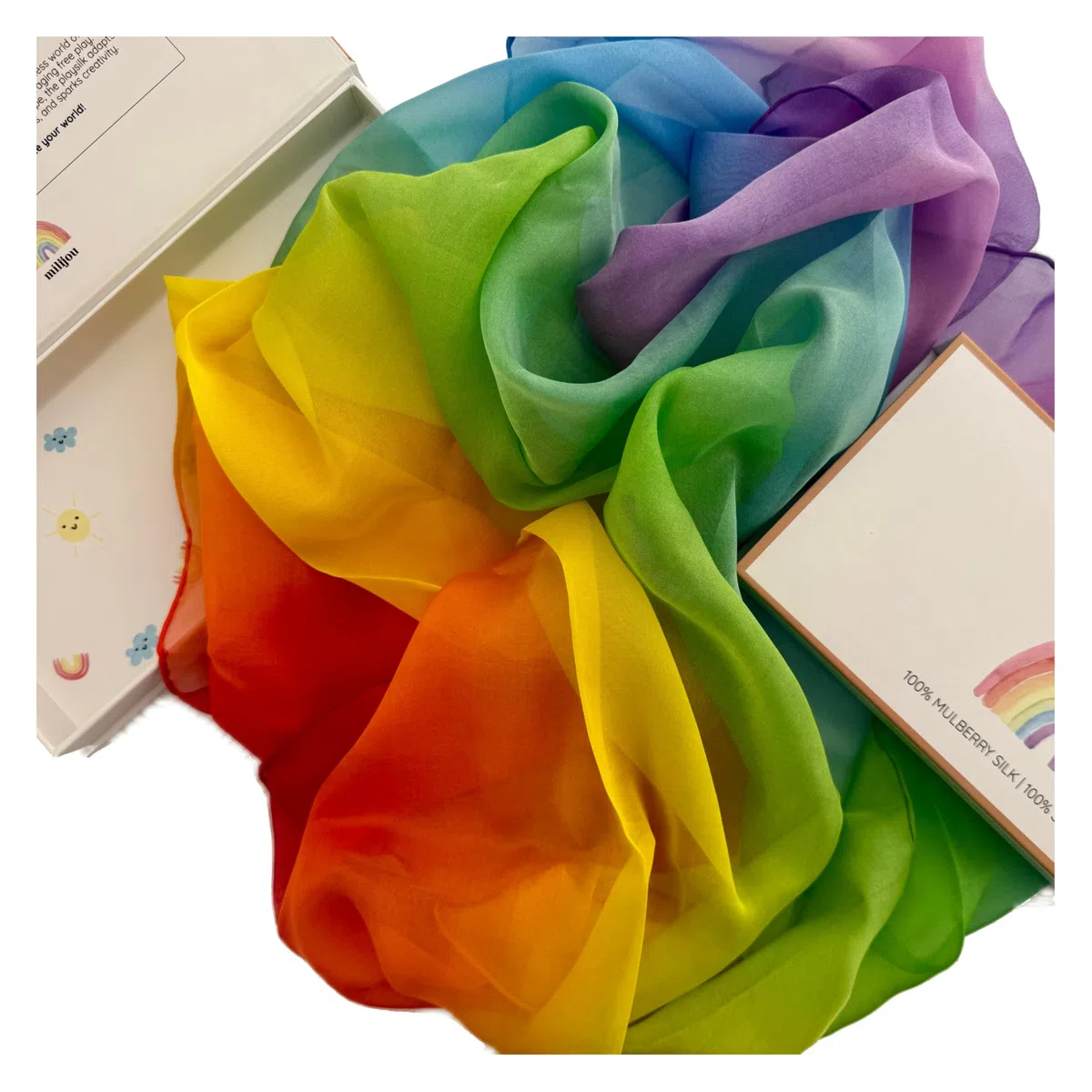 Playsilk 100% Seta di Gelso Quadrato - Sciarpa di Seta Morbida e Naturale, Accessorio Divertente per Giochi Fantasiosi e Creativi, Sciarpe da Giocoleria, Sciarp