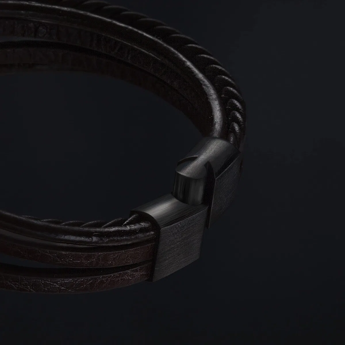 SERASAR Bracciale [Braid] Uomo Pelle in Nero/Marrone - Serratura Magnetica in Acciaio Inossidabile, Esclusivo Portagioie, Idea Regalo per Amici, Marito, Fidanzato | Lunghezza 17, 19, 21, 23, 25cm