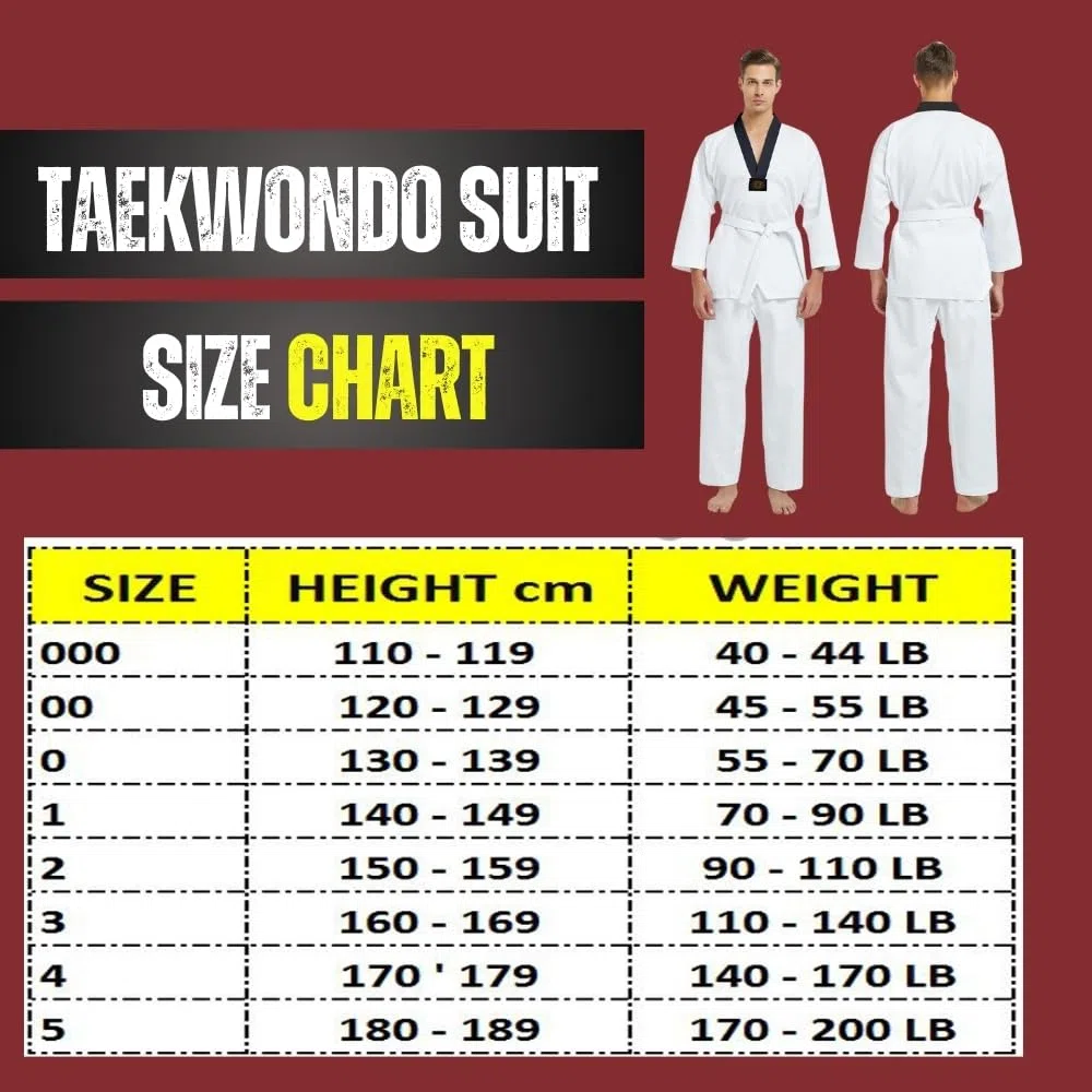 Taekwondo UH 1914 Uniforme, Scollo A V, Dobok Uniformi Bianche Taekwondo, Uomini, Donne e Bambini, MMA, Arti Marziali Karate, Senza Cintura
