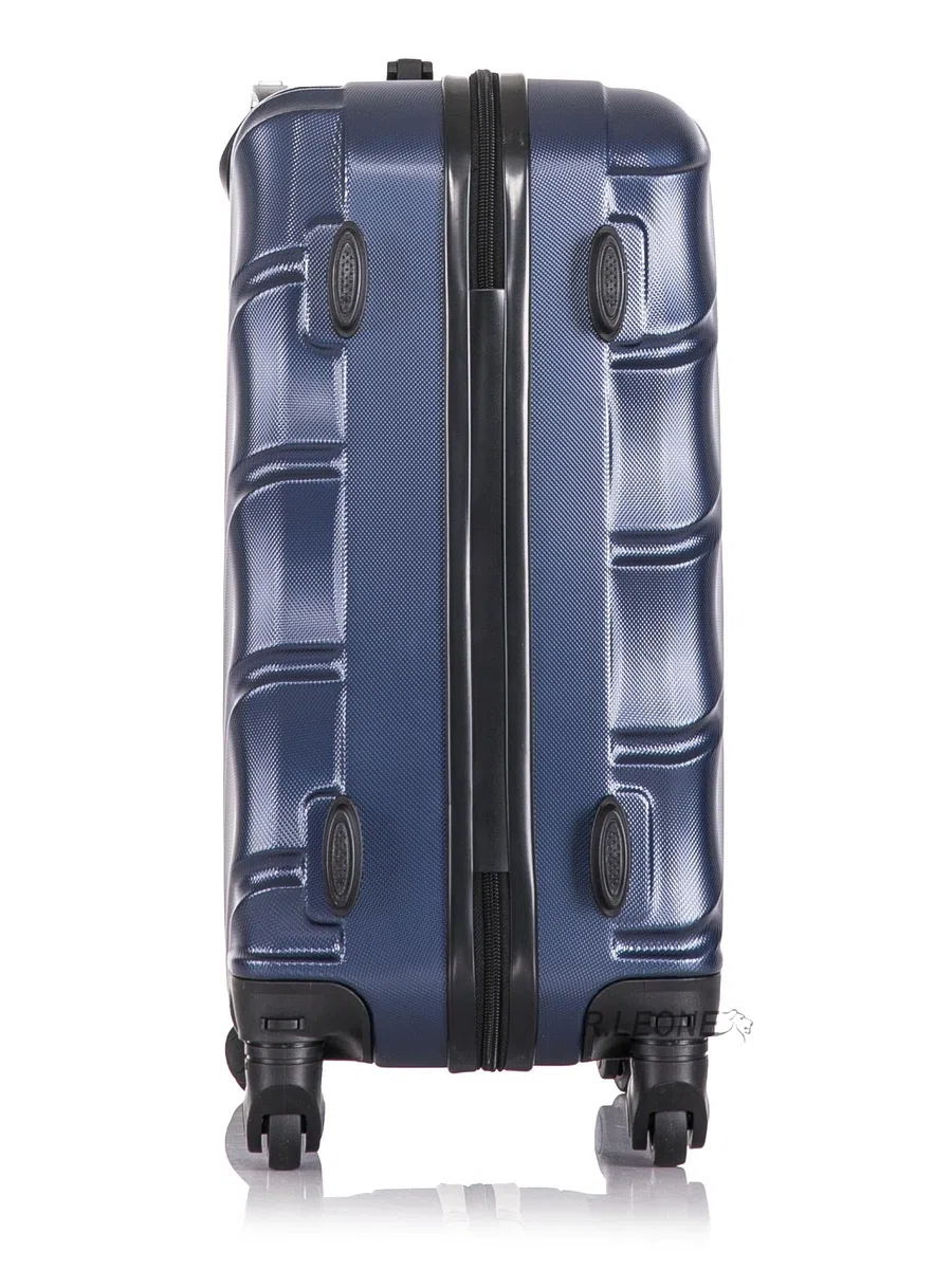 R.Leone Valigia EasyJet 56x45x25 cm Trolley Bagaglio a mano in ABS 4 Ruote 2130 (S 56x45x25cm, Nero)