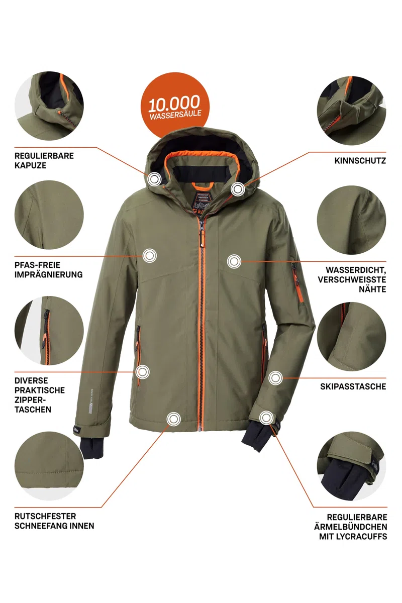 Killtec Ksw 202 Bys Ski Jckt Giacca da sci/giacca funzionale con cappuccio e paraneve Bambini e ragazzi