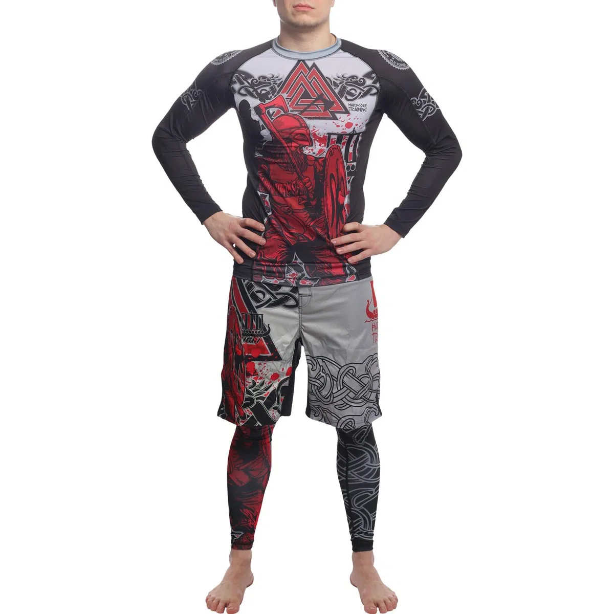 Hardcore Training Fight Shorts Uomo Pantaloncini da Combattimento Arti Marziali MMA BJJ Boxe Muay Thai Grappling Fitness No Gi