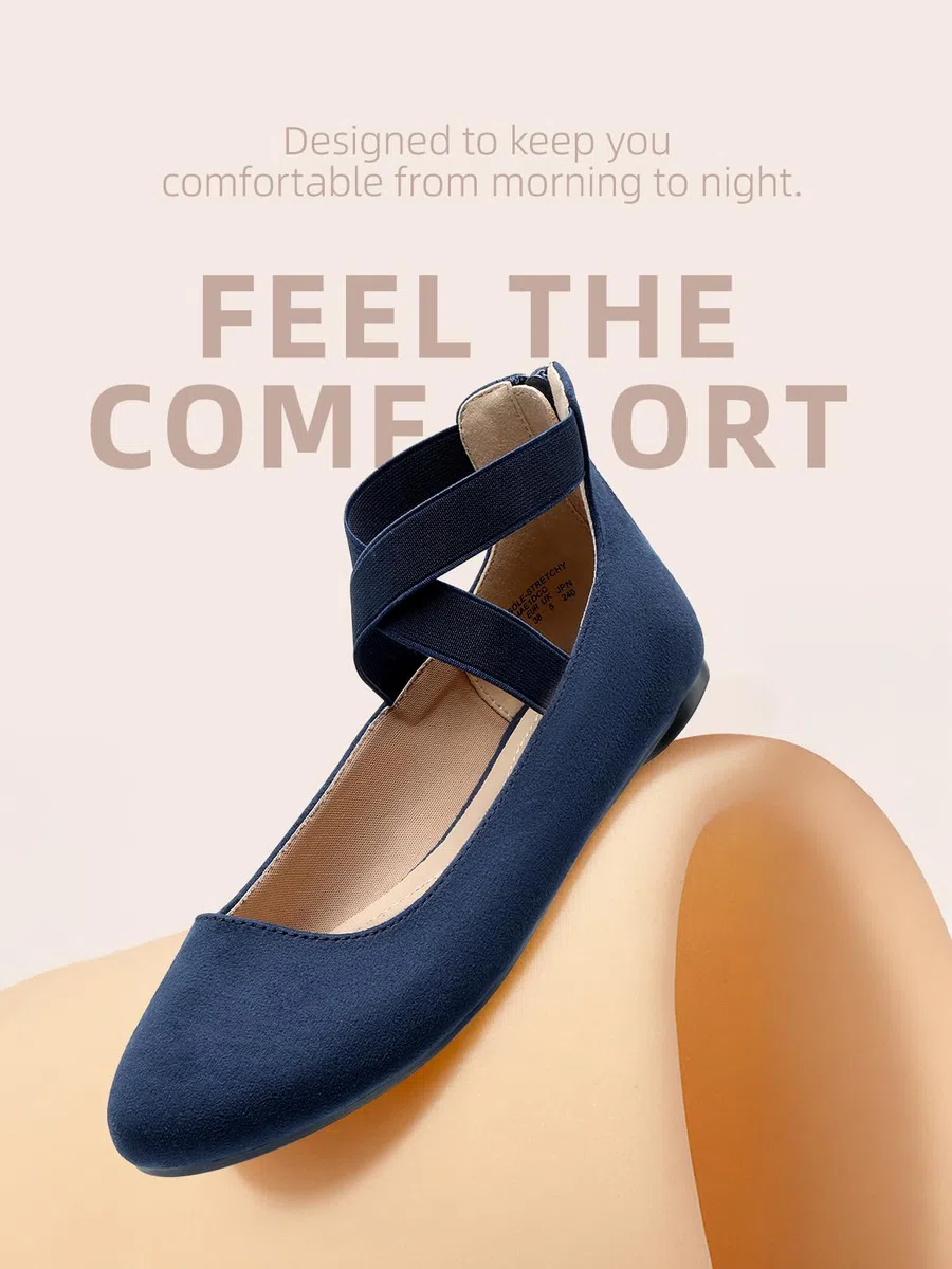 DREAM PAIRS - Scarpe Basse Donna Comode e alla Moda Ballerine Donna con Cinturino Elastico alla Caviglia