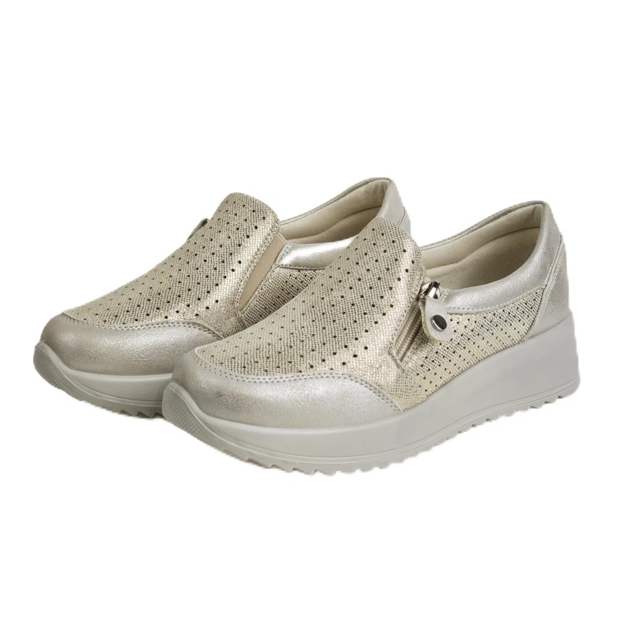 Scarpe Donna Slip On con Zeppa Sneakers Comode Casual Traspiranti Suola Alta Antiscivolo Leggere Senza Lacci Scarpe da Passeggio