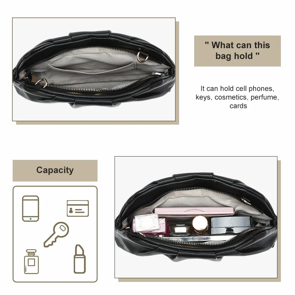 Pahajim Pochette Donna Elegante con Tracolla Morbido PU In Pelle Clutch Cerimonia Borsetta Donna per Balli, Feste, Matrimonio