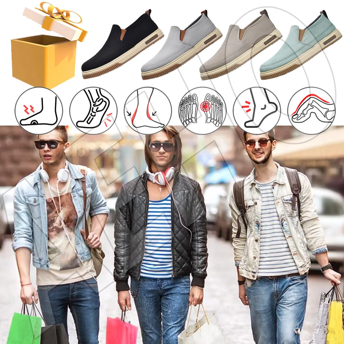 AEHO Scarpe per Diabetici Uomo sanitarie comode Slip on Pianta Larga Sneaker Casual Senza Lacci Sneakers,Marrone,42 EU