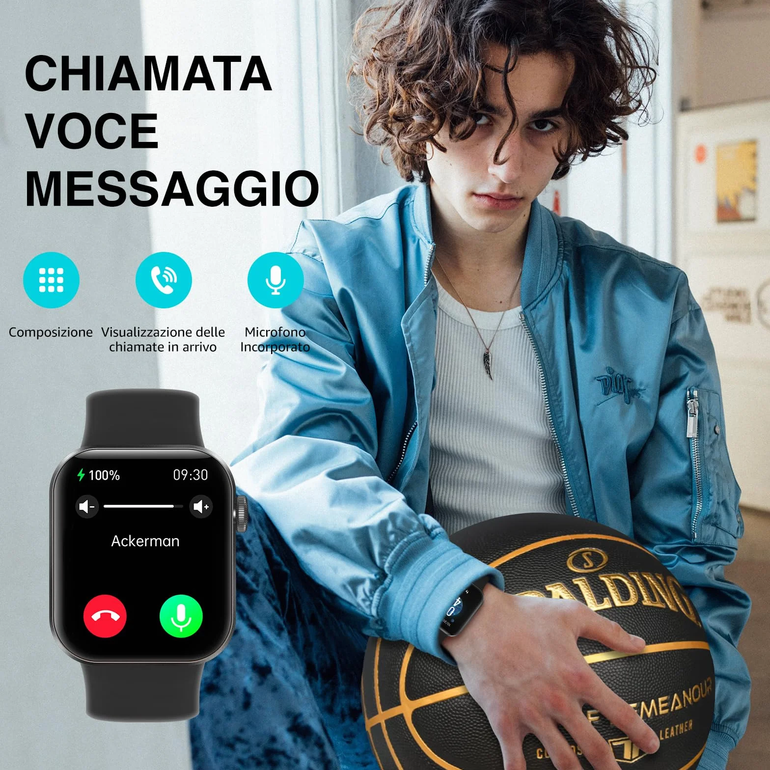 Smartwatch Uomo Donna, 1.85" Orologio Smartwatch con Effettua/Risposta Chiamate, 140 Sportive Smart Watch con Contapassi/Sonno/Cardiofrequenzimetro/SpO2, Impermeabil IP68 Smartband per Android iOS