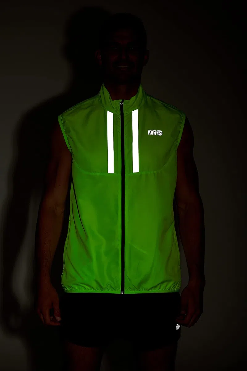 Time To Run Gilet da Corsa da Uomo Con Tasche - Leggera Antivento Traspirante - Ideale Per L'esercizio E Il Jogging