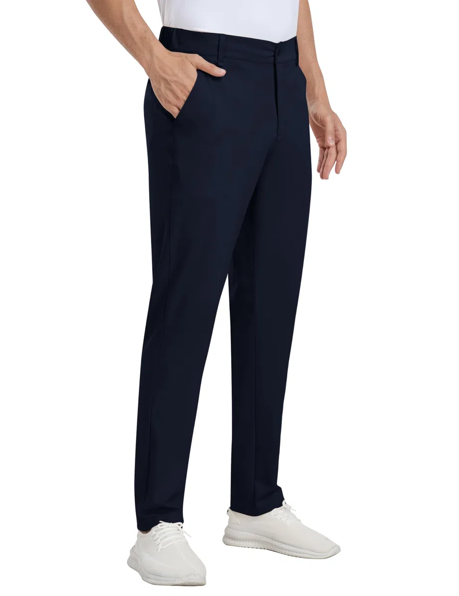 MoFiz Pantaloni da Golf Uomo Pantaloni Elasticizzati Slim Fit Business Sportivi Lunghi Pants con 5 Tasche 30"/32"