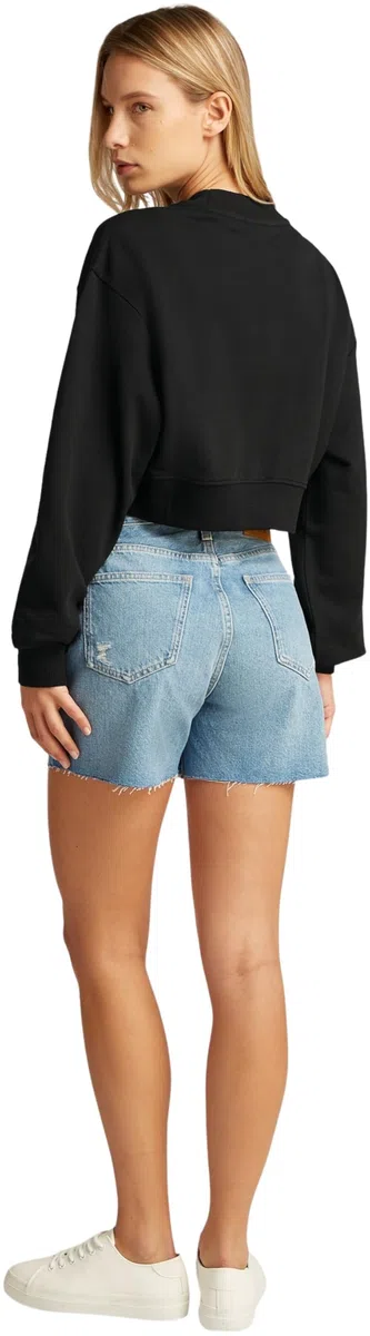 Calvin Klein Donna Felpa Shadow Graphic Crewneck Cropped