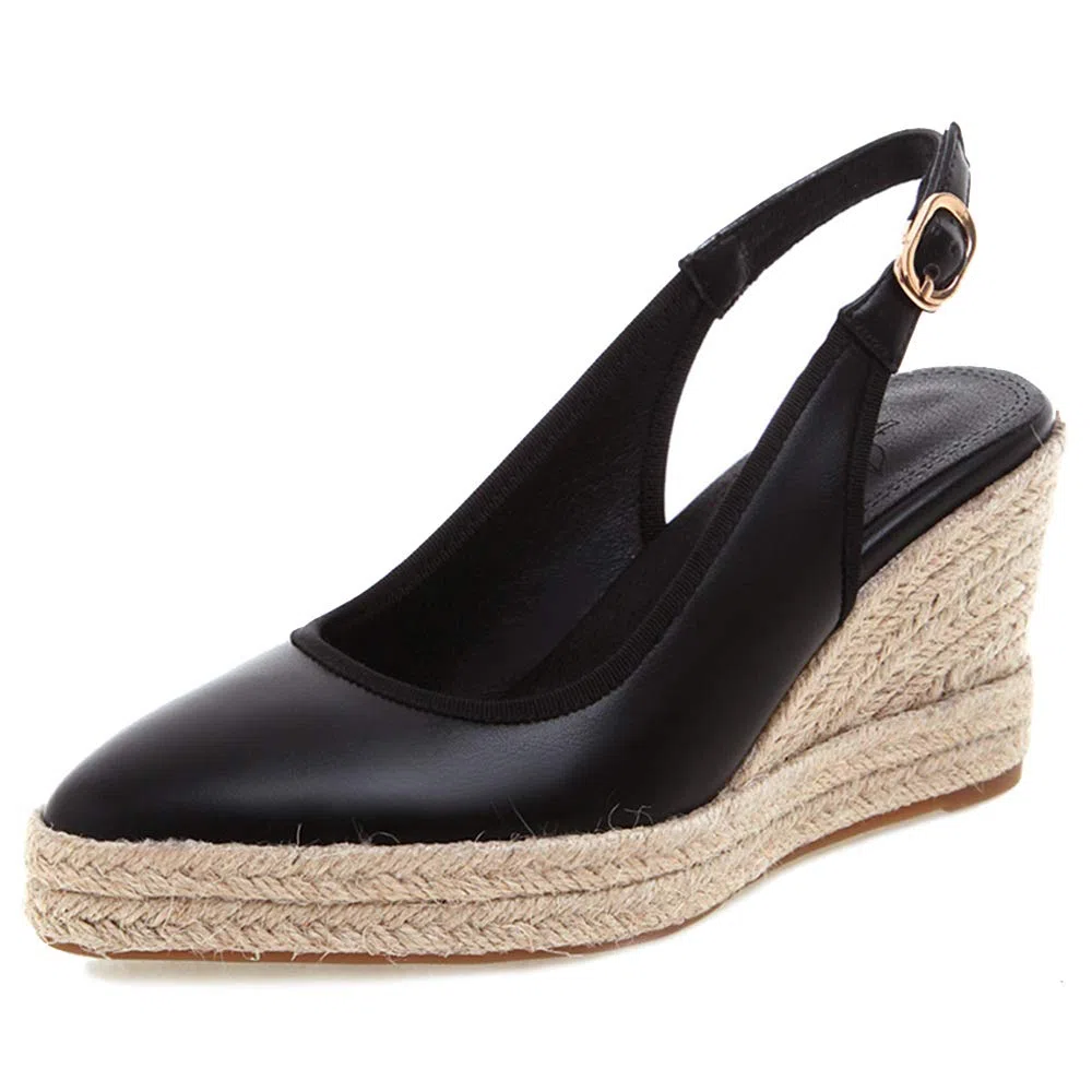 Scarpe Slingback da Donna, Espadrillas Zeppa Moda Décolleté Tacco Alto Appuntito con Plateau, Numero 32-44