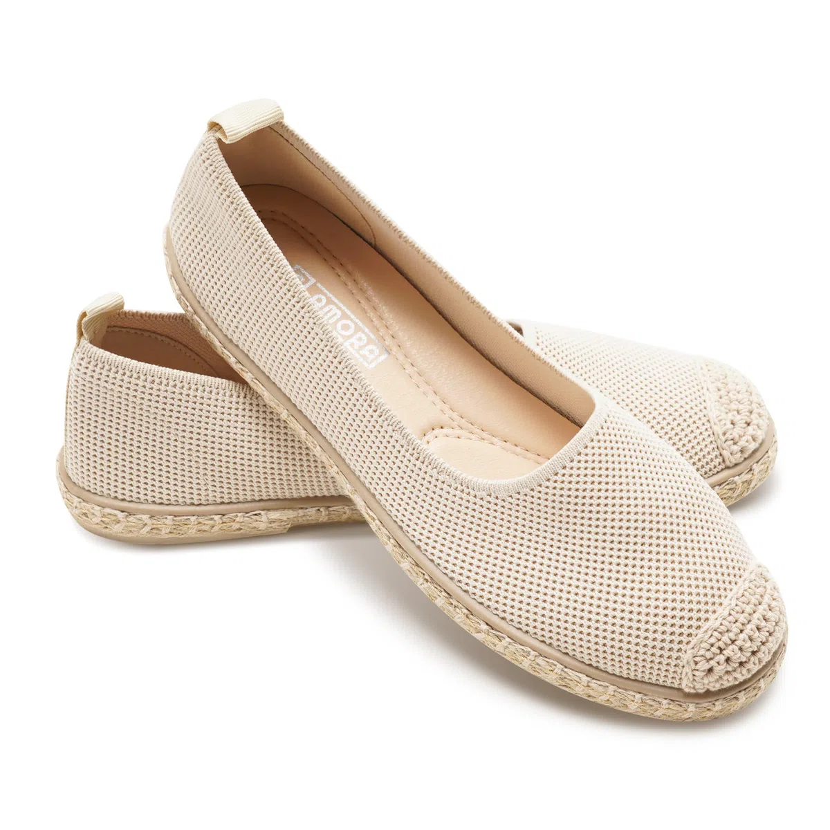 GLAMORA Espadrillas Donna Ballerine Slip On Scarpe Basse Maglia Traspirante Leggere Comode Estive Suola Gomma Antiscivolo Flessibili Calzatura Casual Comfort Senza Lacci Tessuto Elasticizzato