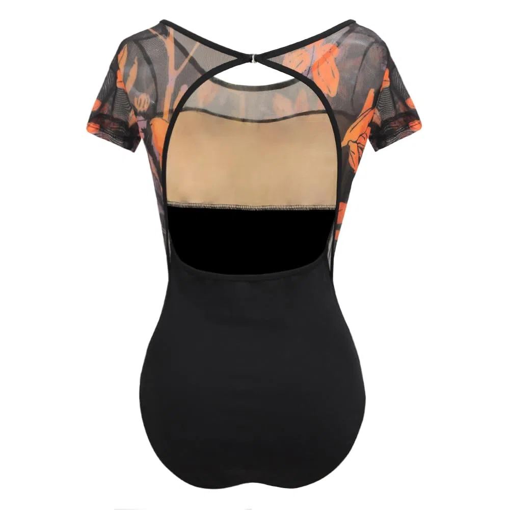 ROYAL SMEELA body da balletto maniche corte body danza classica stampato adulto body ballerina donna body da ballo donna body di danza classica donna body per la danza classica body ginnastica