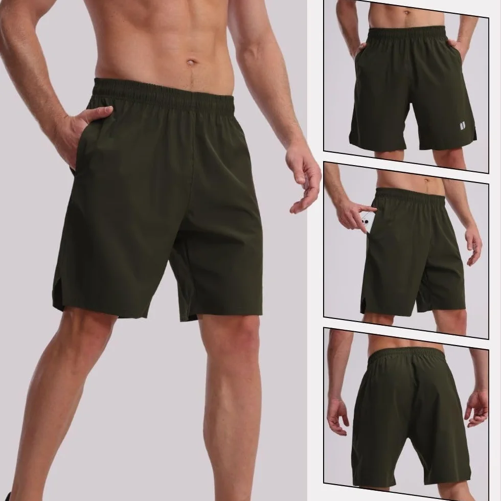 Confezione da 5 pantaloncini da corsa da uomo ad asciugatura rapida per jogging, pantaloncini sportivi da uomo con tasche e elastico in vita