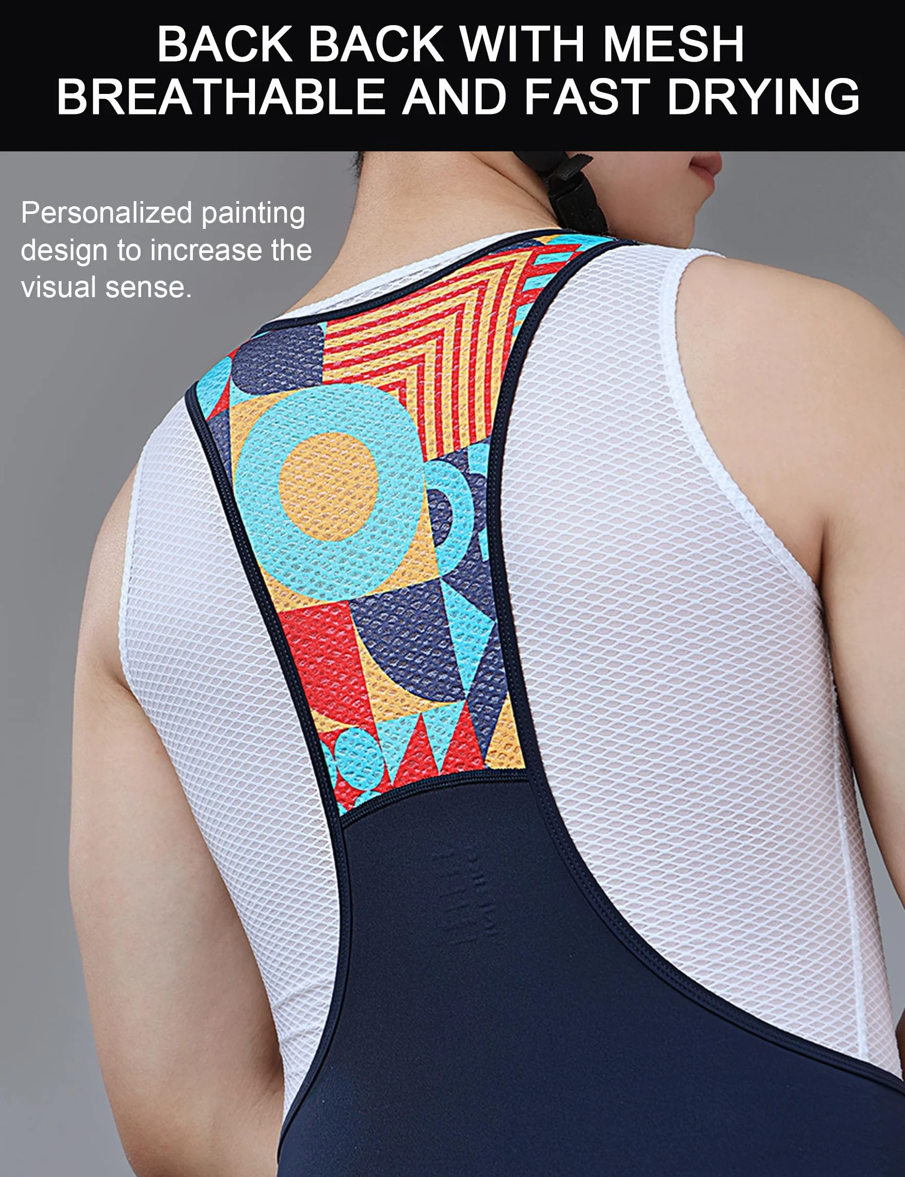 INBIKE Salopette Ciclismo Uomo Imbottite 3D Pantaloncini con Bretelle da Bici da Strada Pantaloncini MTB Asciugatura Rapida Pantaloncini Estivi Traspirante