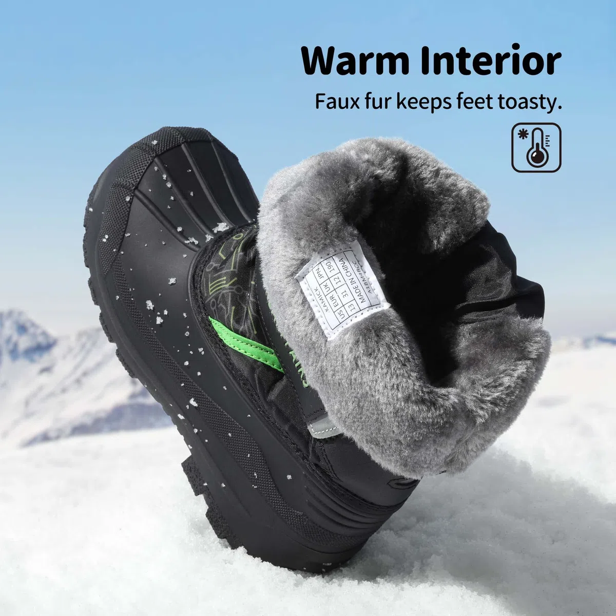 DREAM PAIRS Kids Bambino Bambina Stivali da Neve Impermeabile Invernali Stivali Caldi Foderati in Pelliccia Sintetica per Ragazzi e Ragazze