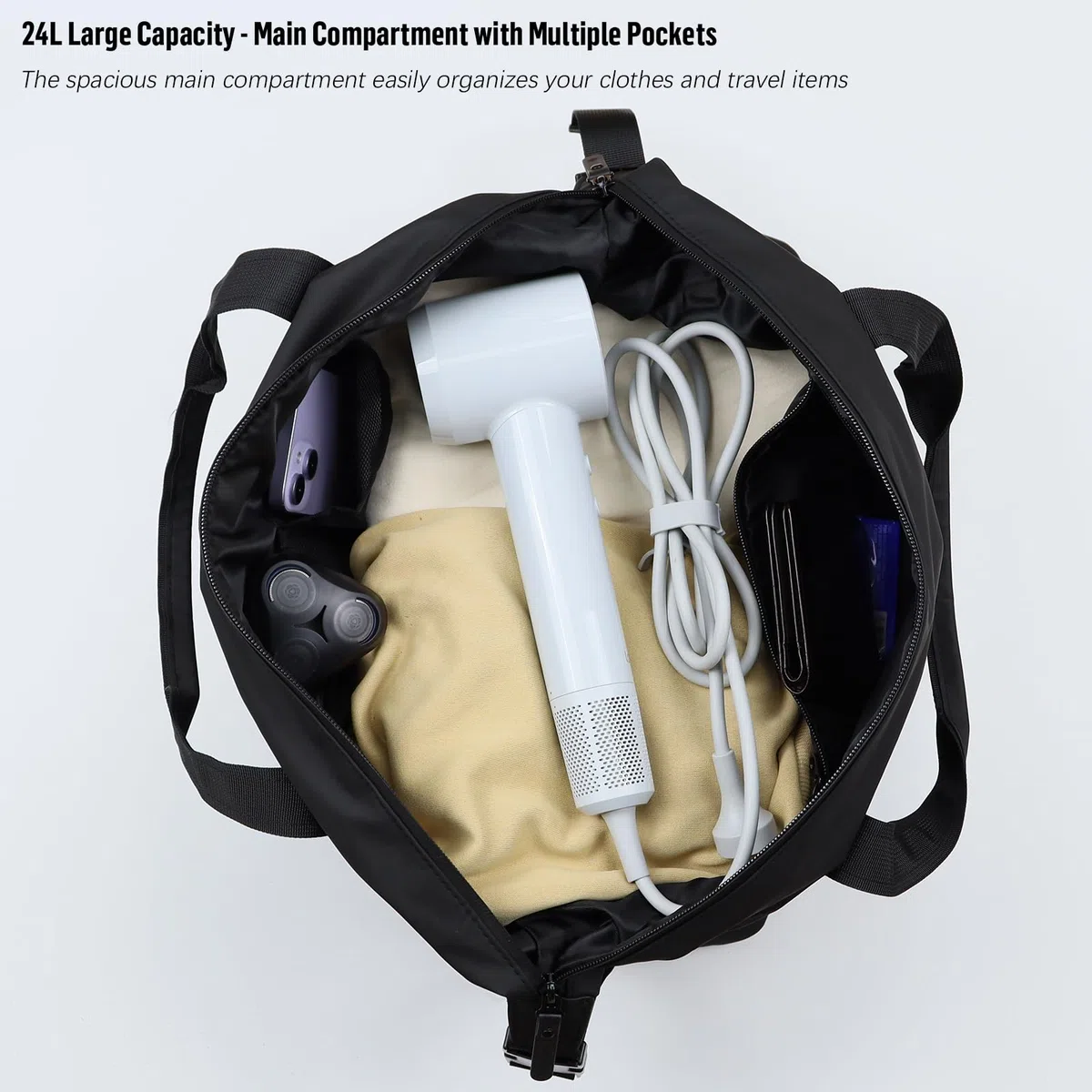 Bagaglio a Mano 40x30x20 Borsa da cabina Ryanair, Borsa da Viaggio in Pelle PU con Tracolla, Borsone da Viaggio per Uomo e Donna