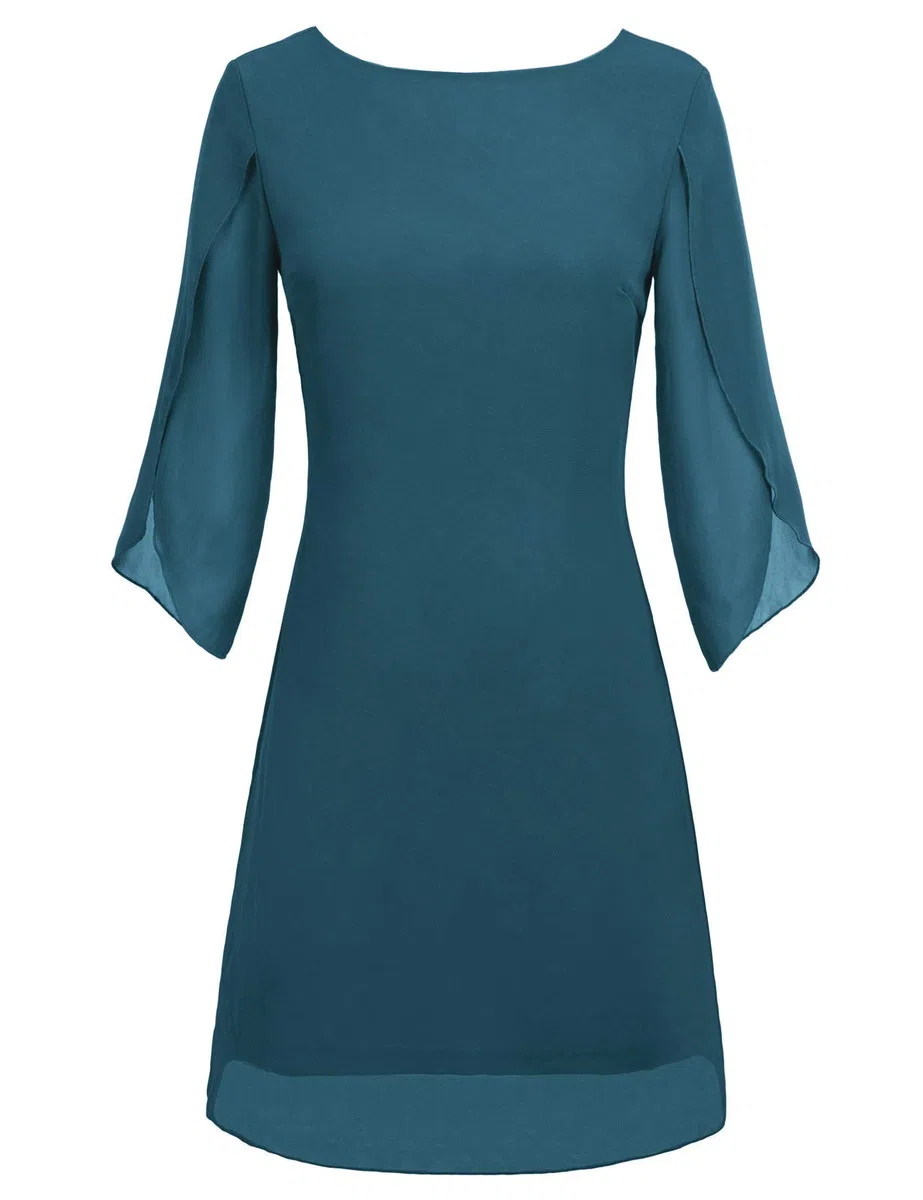 GRACE KARIN Abito Donna Vestito Elegante Chiffon Manica Corta Casual in Girocollo
