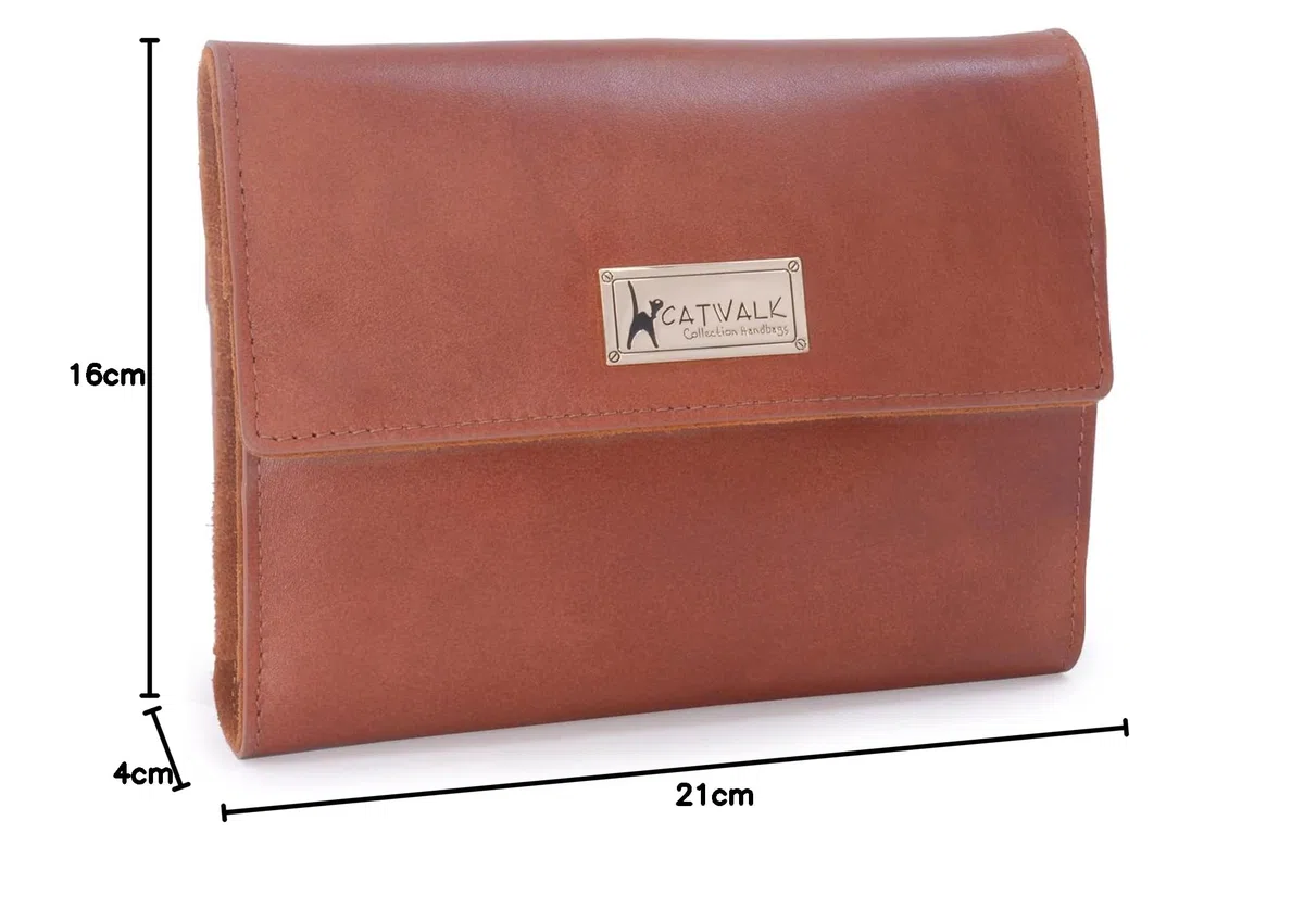 Catwalk Collection Handbags - Rotolo Portagioie Pelle Camoscio - Custodia Gioielli Viaggio Media/Grande - Confezione Regalo - Chanelle Marrone Chiaro