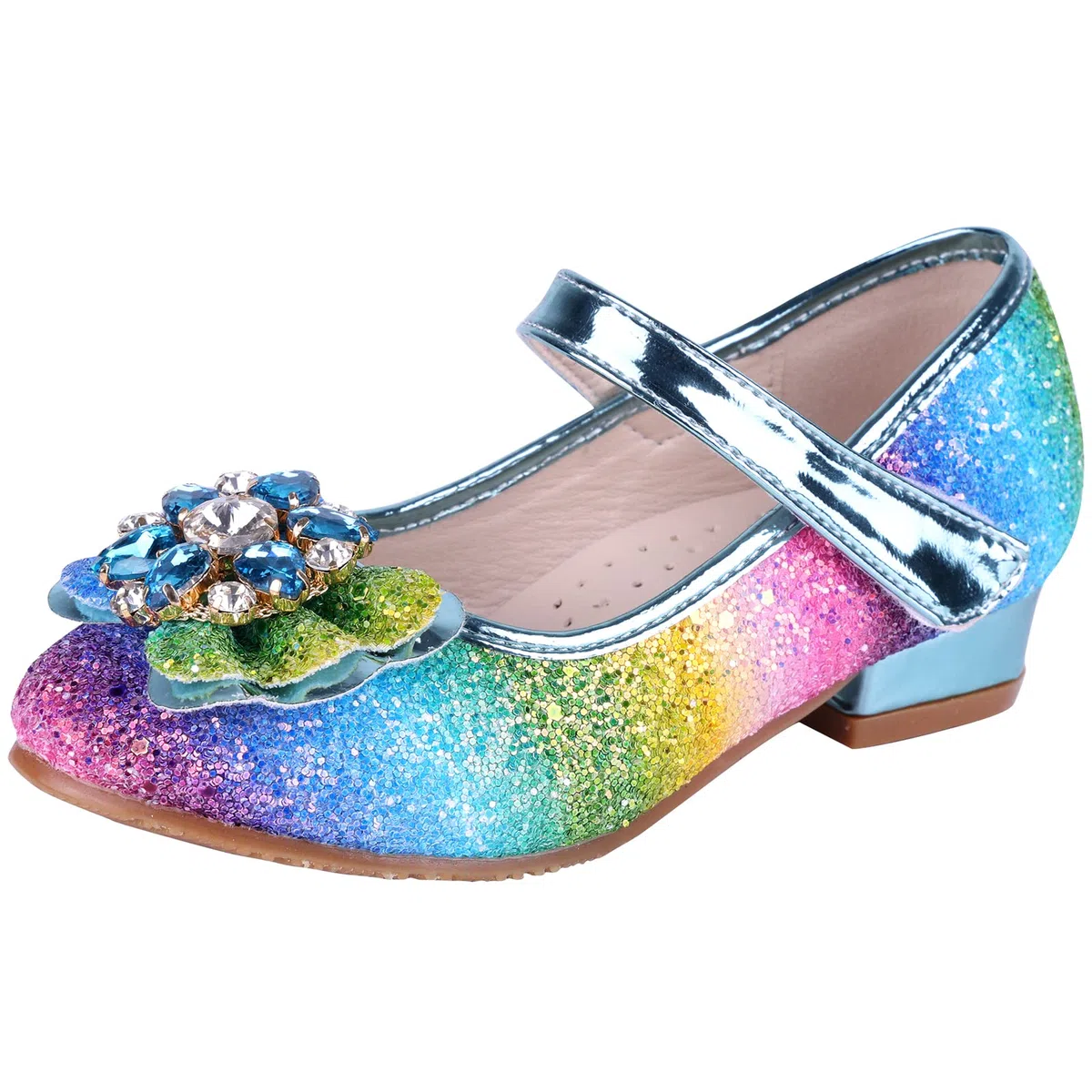 Scarpe Principessa Bambina Scarpe Paillettes Tacco Bambini Sandali Partito da Ragazze