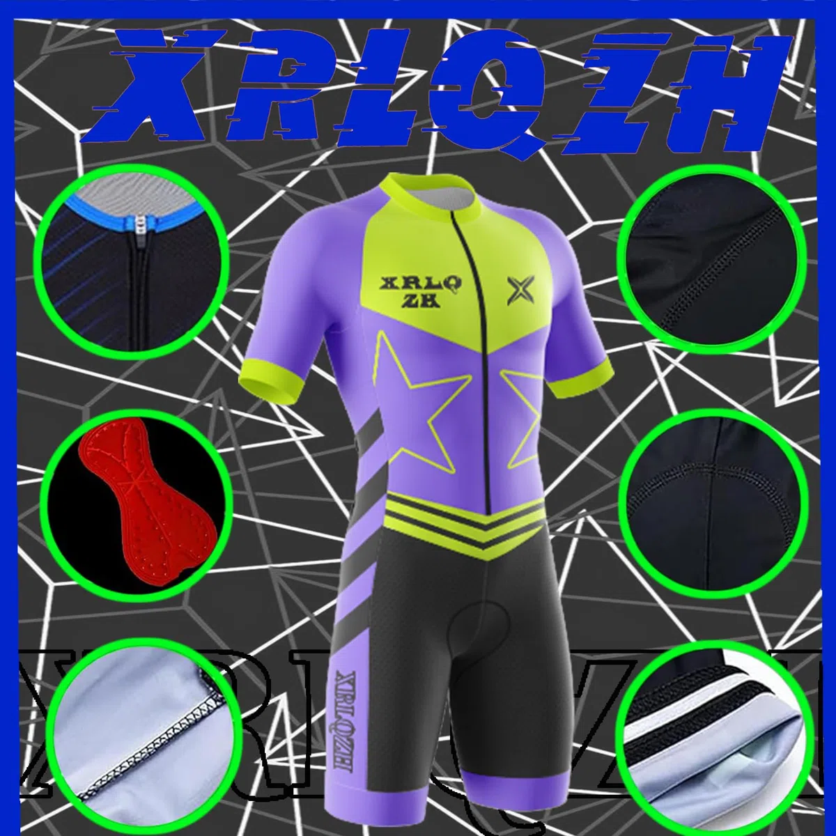 Triathlon Trisuit Uomo, Triathlon Estate Professional Team Skinsuit,MTB Body Trisuit Cycling Skinsuit Un Pezzo Tri-Suit,