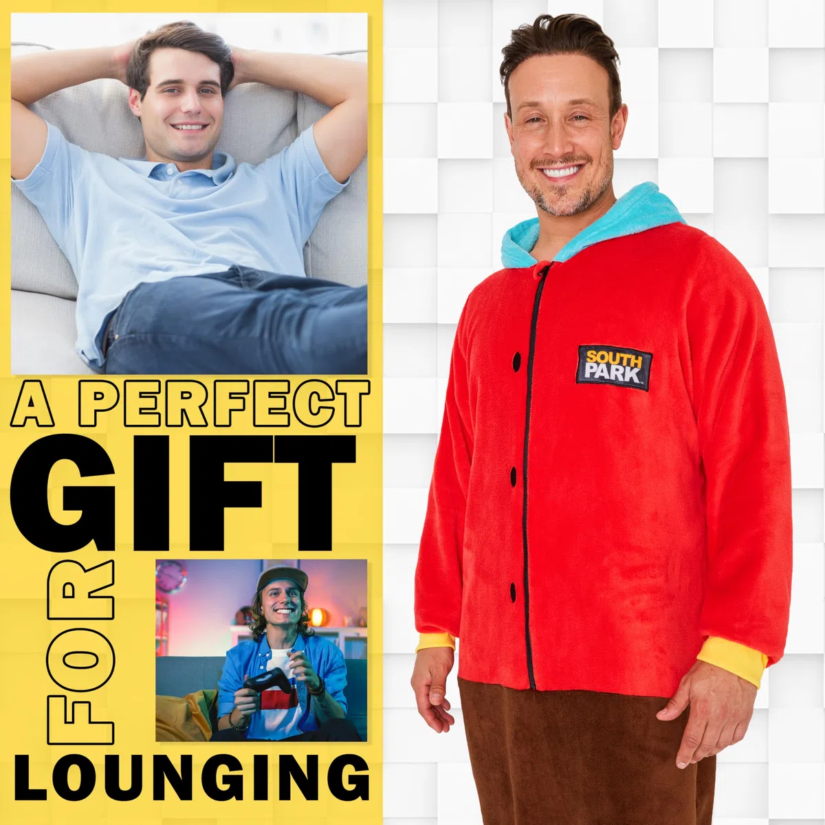 South Park Tuta Intera Uomo e Ragazzo, XS-3XL, Cartman Manica Lunga Incappucciato Pigiama Tuta, Onesie Uomo, Regali per Lui