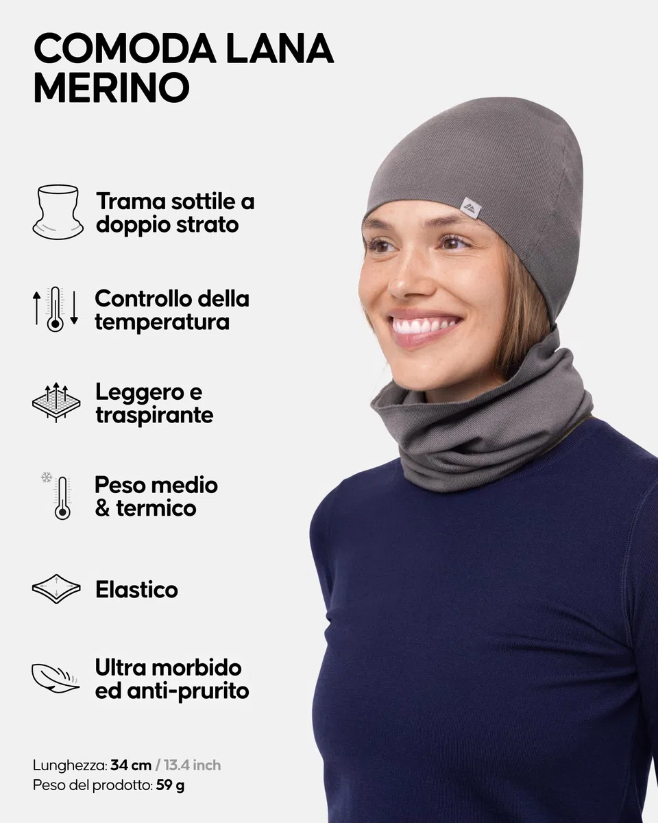 DANISH ENDURANCE Scaldacollo in Lana Merino per Uomo e Donna, Copricollo, Sciarpa, Coprifaccia Sportivo
