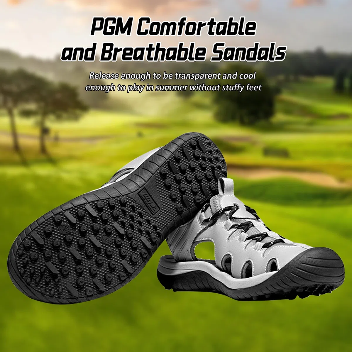 PGM Sandali da Golf da Uomo, Sandali Sportivi Casual, Leggeri, Antiscivolo e Traspiranti, Scarpe per Sport, Escursionismo e attività all’Aperto