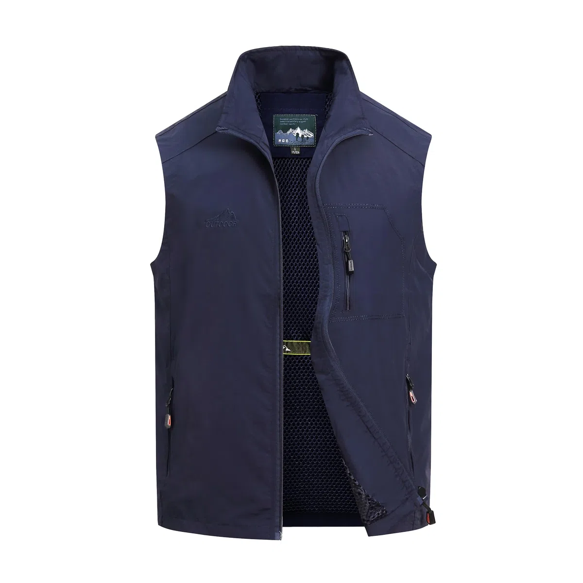 Gilet da Pesca da Uomo All'aperto Casual Asciugatura rapida Giubbotto Leggeri Traspirante Senza Maniche Giacche Panciotto Campeggio per Fotografia Escursionismo con Cerniera Gilet