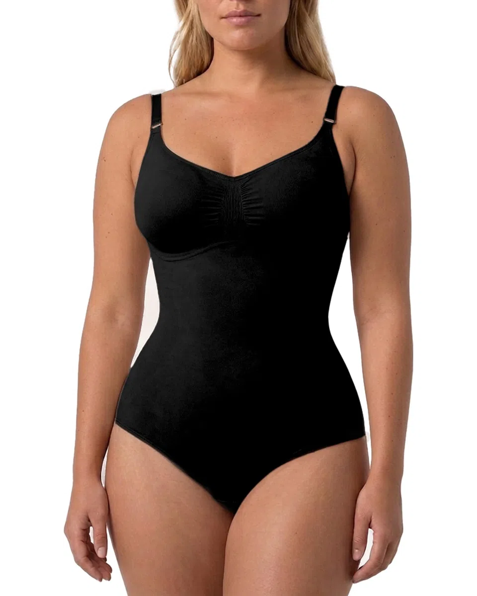 Risalti Body Contenitivo Modellante Donna Spallino Regolabile - Shapewear Bodysuit in Microfibra Seamless, Snellente per Vita Pancia Fianchi, Intimo Modellante - Made in Italy