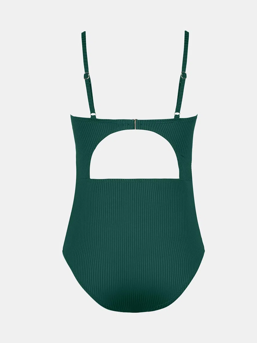 CUPSHE Costume da bagno da donna Maternity con scollo a U bottoni automatici dopo la gravidanza a coste monopezzo costume da bagno